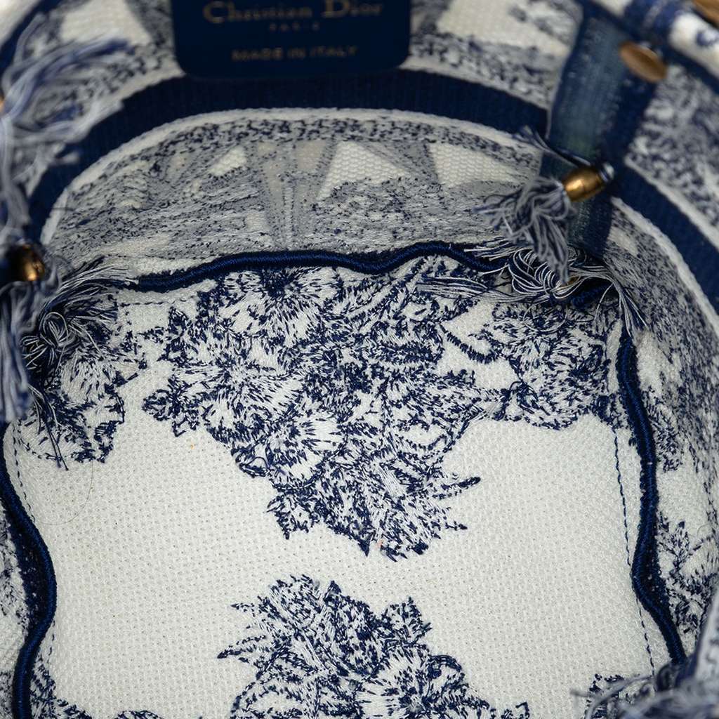 Dior Canvas Embroidered Reve d Infini D Bubble Bucket Bag - 4