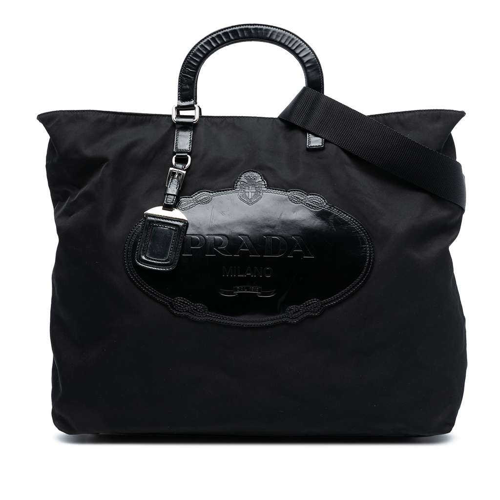 Prada Tessuto Canapa Logo Satchel