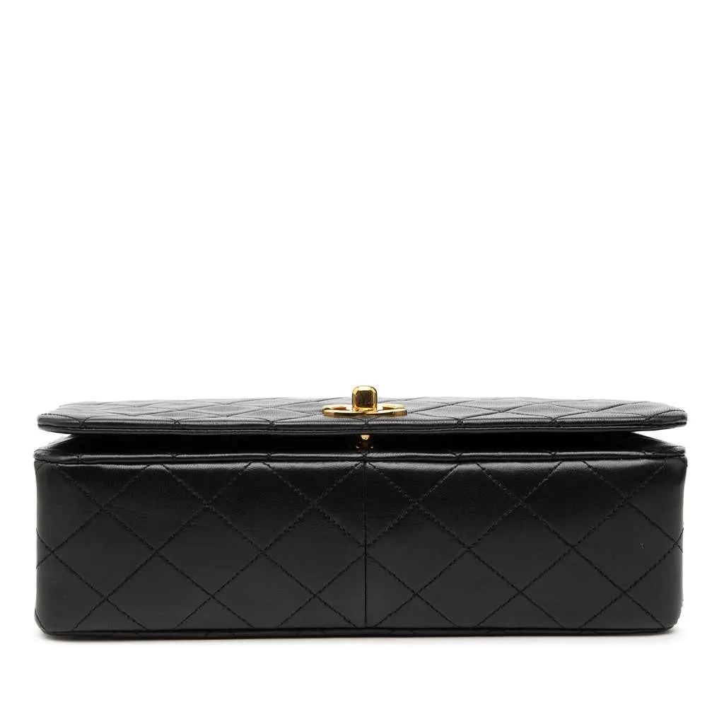 Chanel Medium Quilted Lambskin Full Flap Black Leather Good - Inside View