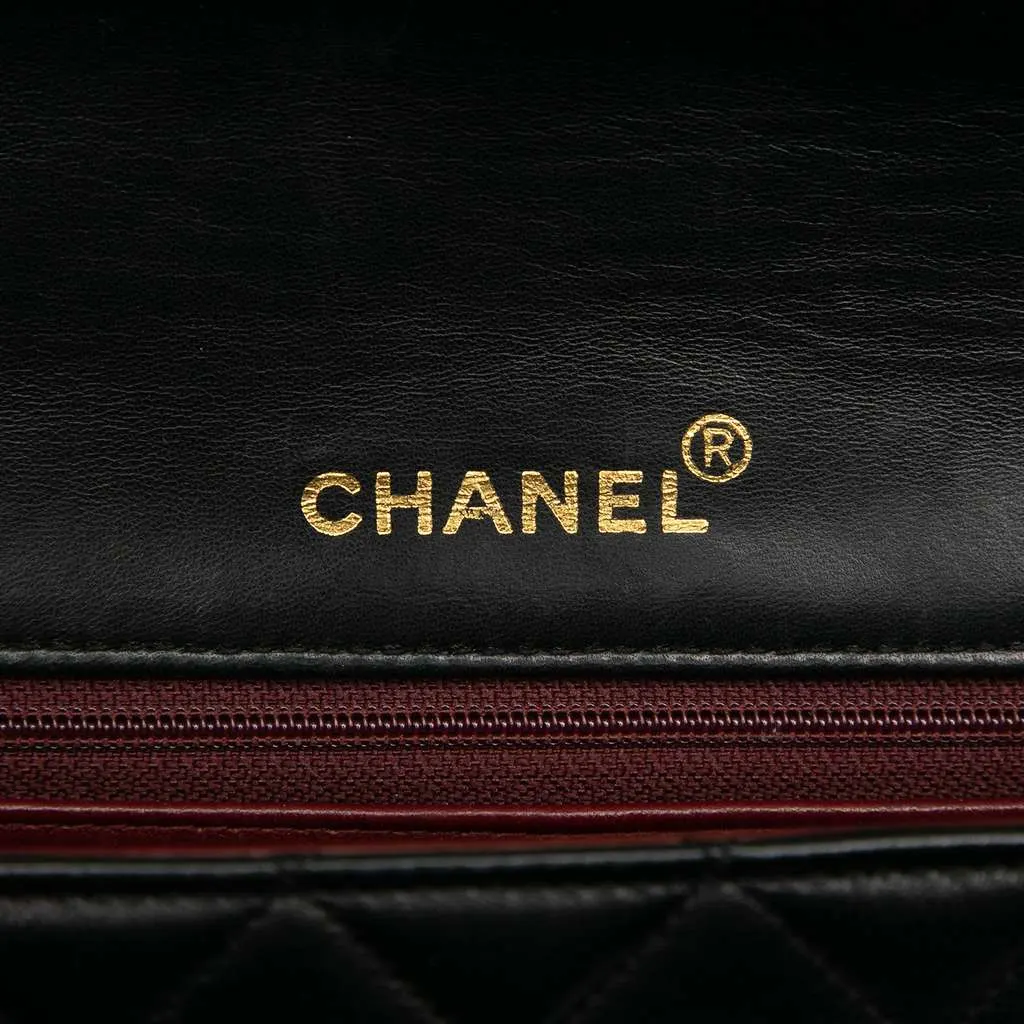 Chanel Medium Quilted Lambskin Full Flap Black Leather Good - Box View