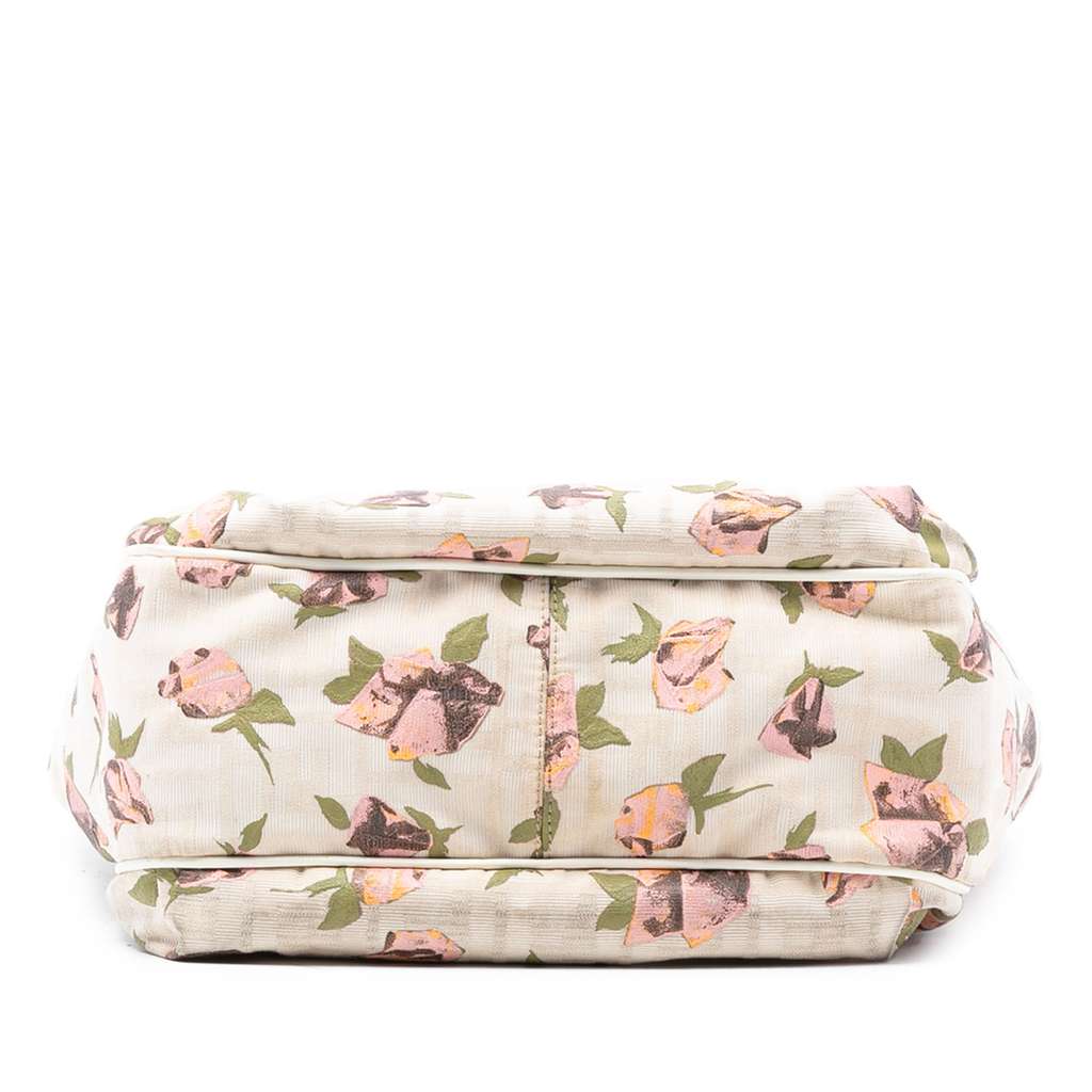 Fendi Zucca Canvas Rose Printed Chef Handbag - 3