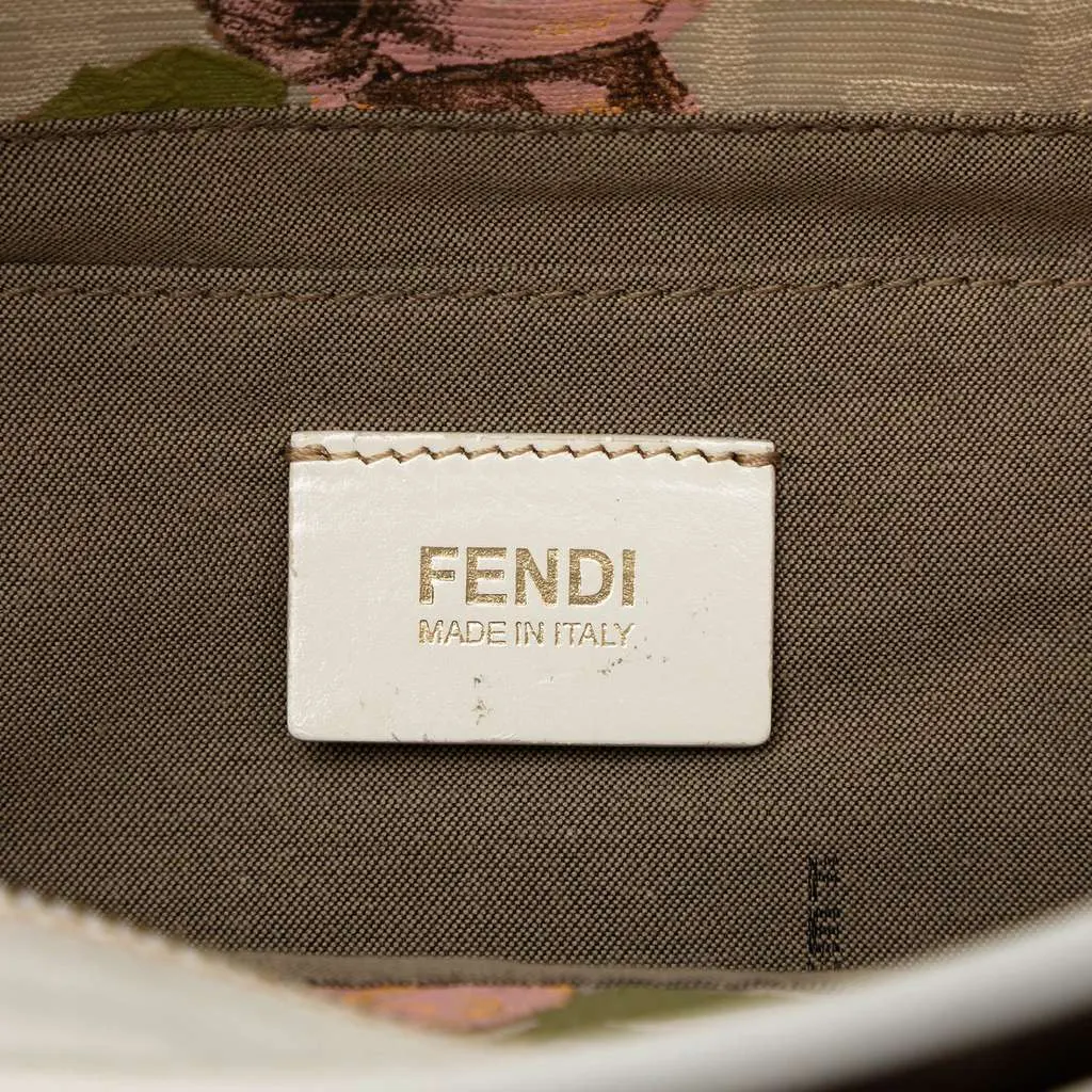 Fendi Zucca Canvas Rose Printed Chef Handbag Brown Canvas Good - Box View