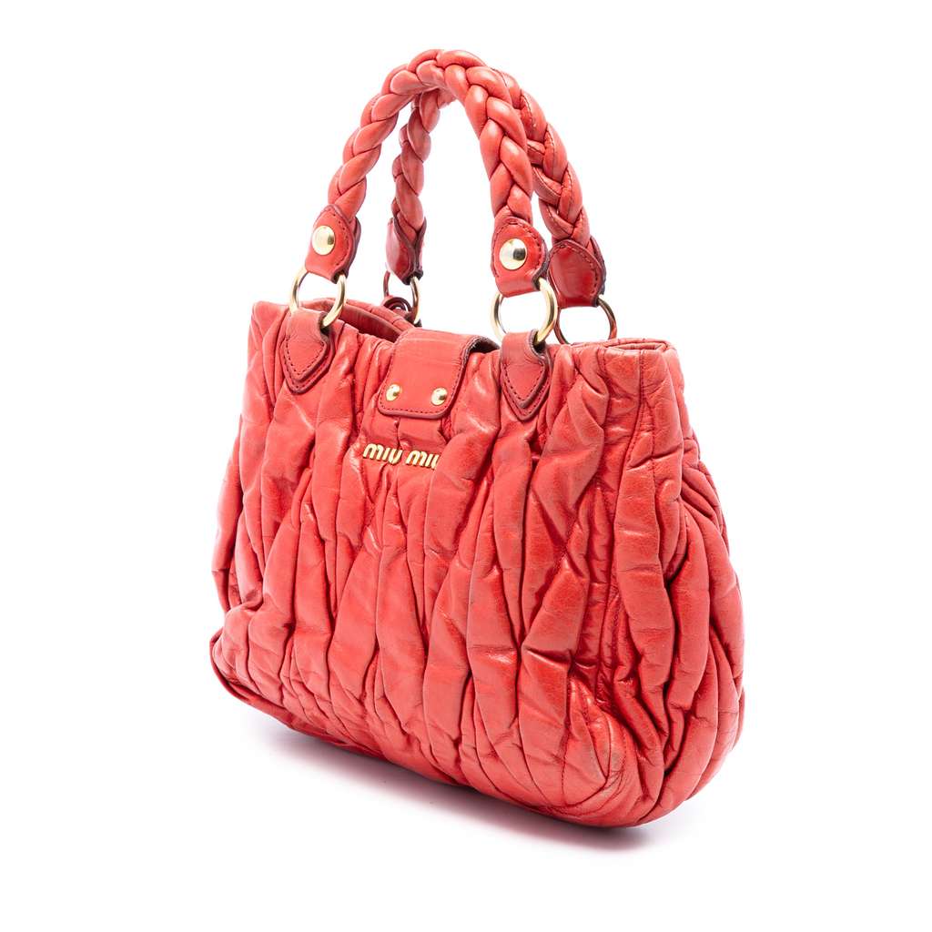 Miu Miu Matelasse Lux Lambskin Bauletto Aperto Satchel - 2