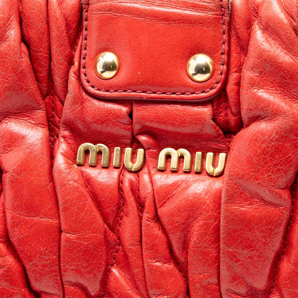 Miu Miu Matelasse Lux Lambskin Bauletto Aperto Satchel - 5