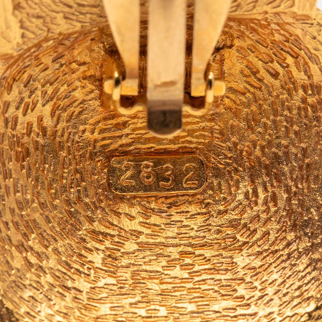 Chanel Gold Plated CC Clip On Earrings - 4