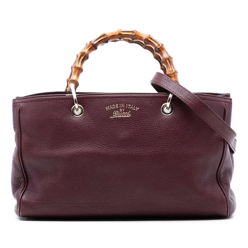 Gucci Medium Calfskin Bamboo Shopper Satchel