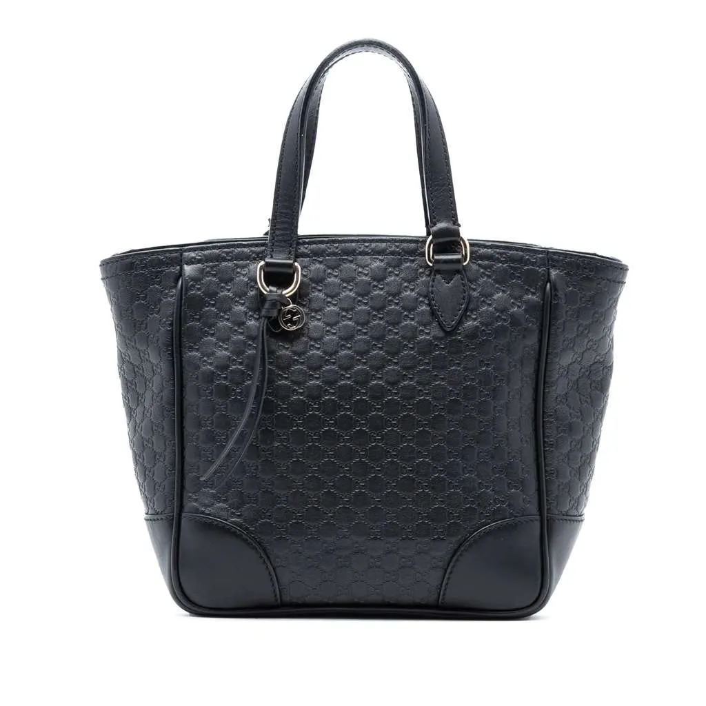 Gucci Small Microguccissima Bree Satchel Black Leather Very good - Front View