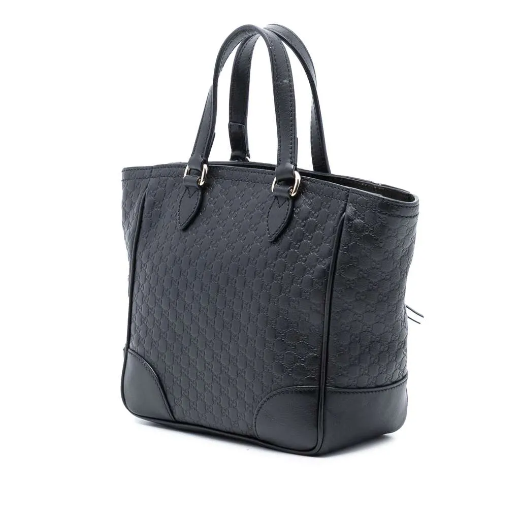 Gucci Small Microguccissima Bree Satchel Black Leather Very good - Back View
