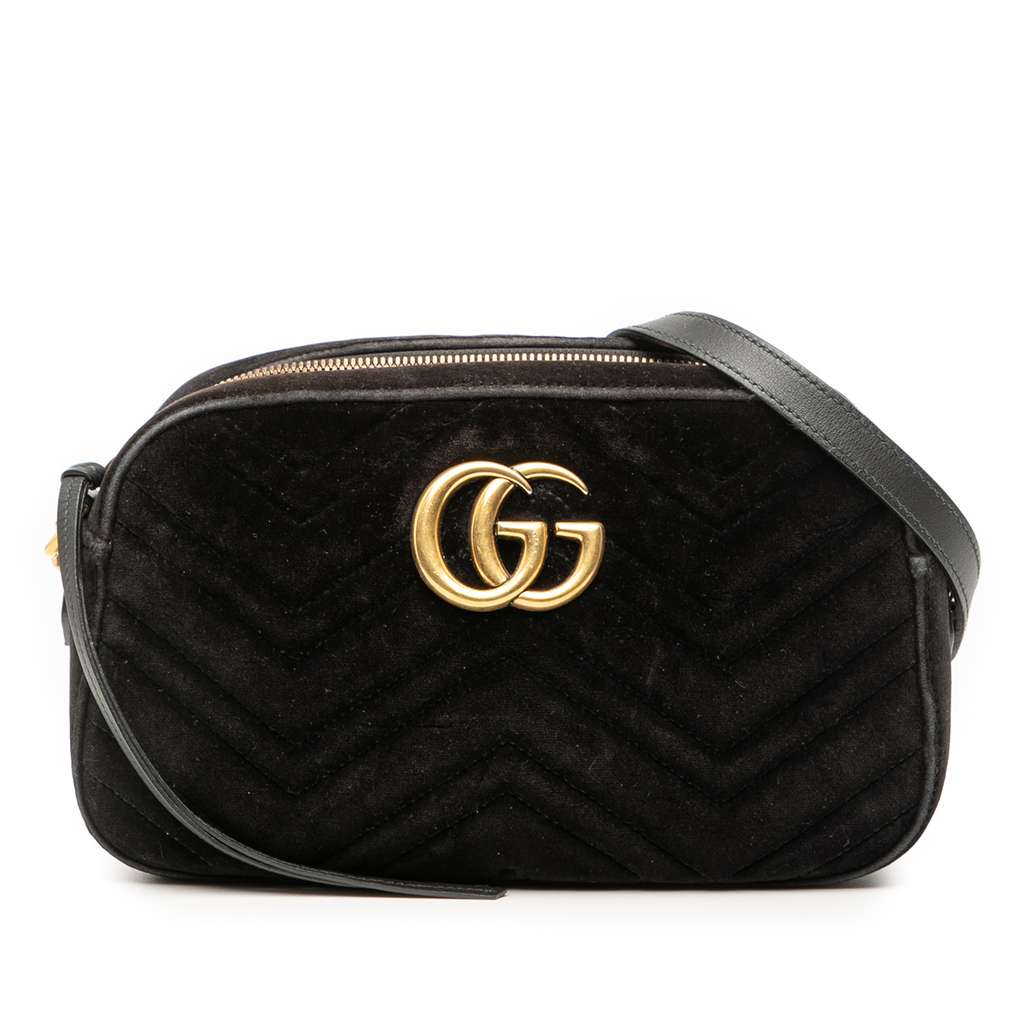 Gucci Small GG Marmont Matelasse Velvet Crossbody