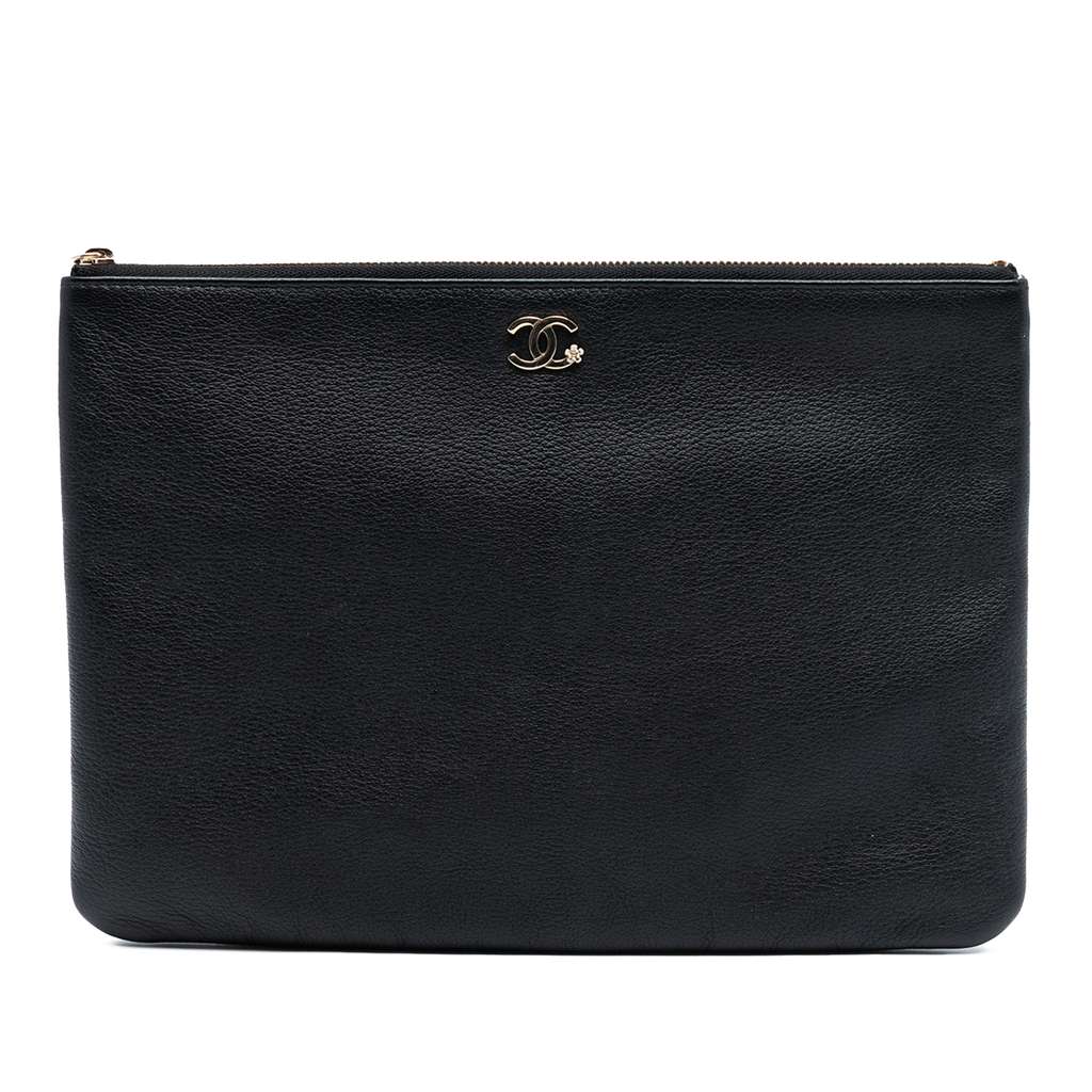 Chanel Medium Caviar Lucky Clover O Case Clutch