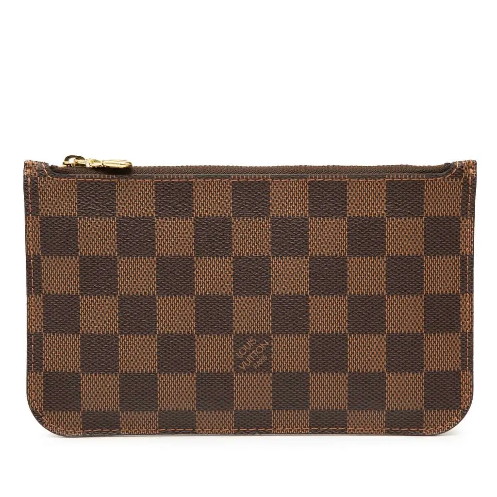 Louis Vuitton Damier Ebene Neverfull PM Pouch Brown Very good - Front View