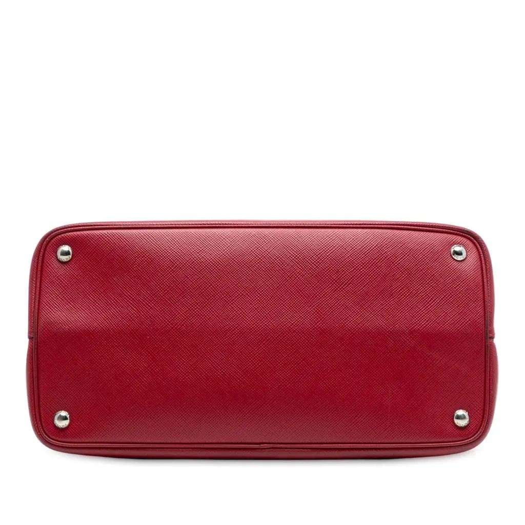 Prada Medium Saffiano Cuir Double Handle Satchel Red Leather Very good - Inside View