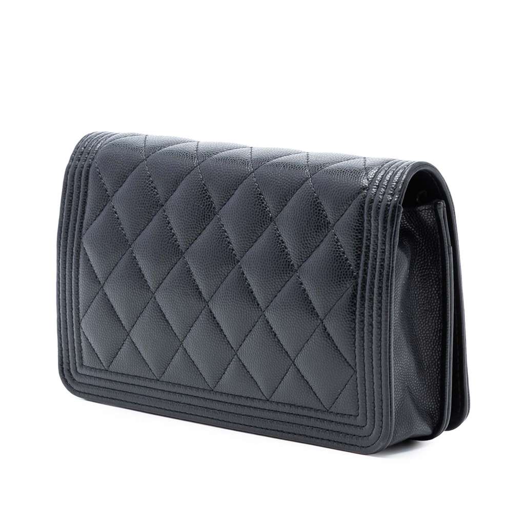 Chanel Quilted Caviar Boy Wallet on Chain - 2