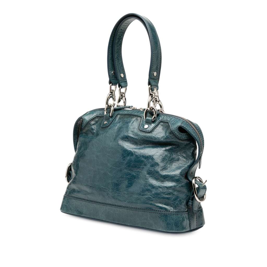 Celine Crinkled Patent Macadam Shoulder Bag - 2