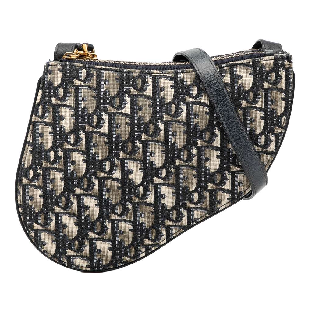 Dior Oblique Canvas Saddle Triple Zip Crossbody