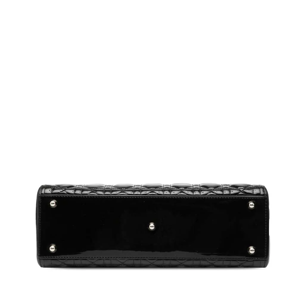 Dior Large Patent Cannage Lady Dior Black Leather Very good - Inside View