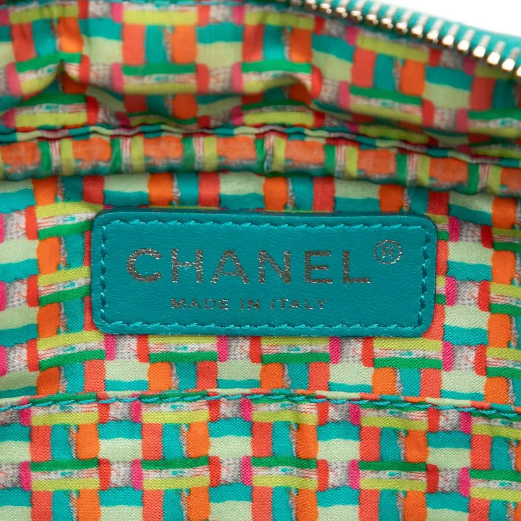 Chanel Medium CC Quilted Rubberized Lambskin Coco Rain Camera Bag Blue Leather Very good - Box View