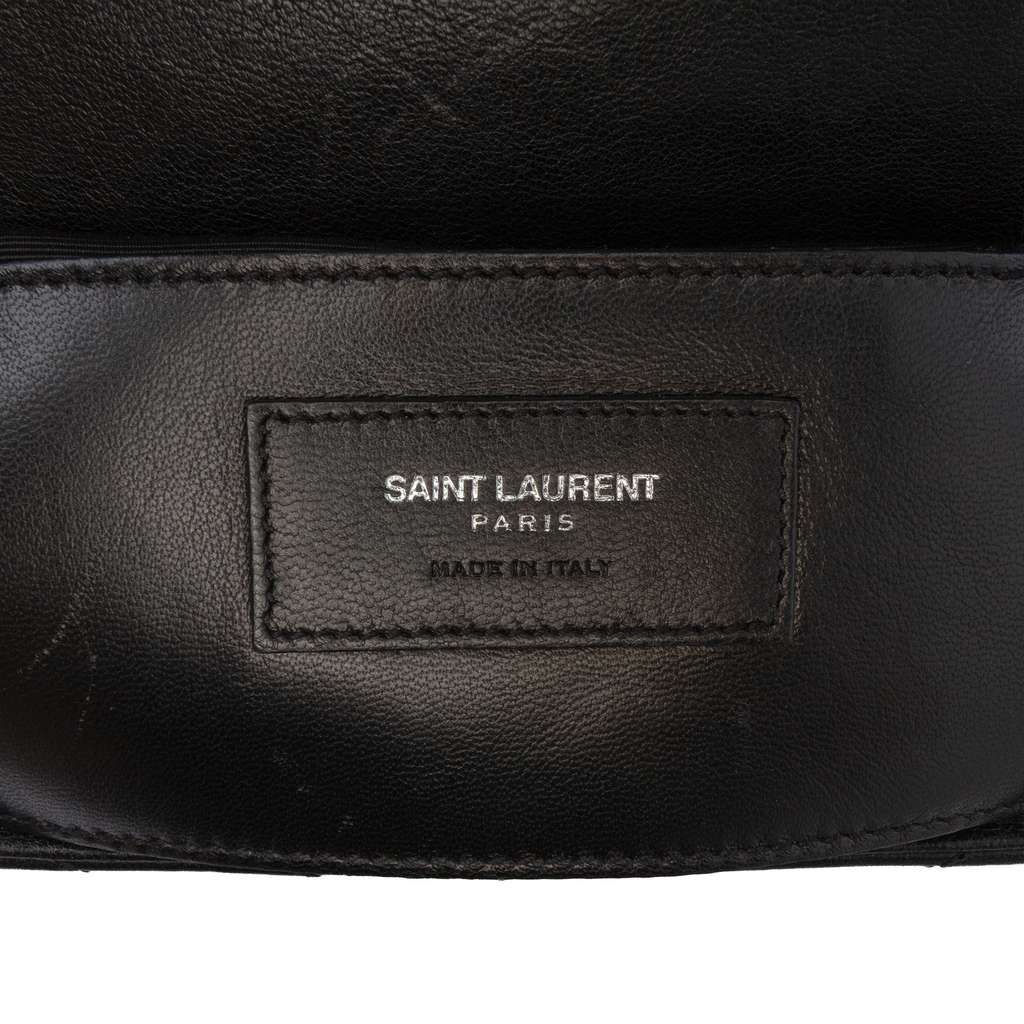 Saint Laurent Large Chevron Sheepskin Monogram College Satchel - 5