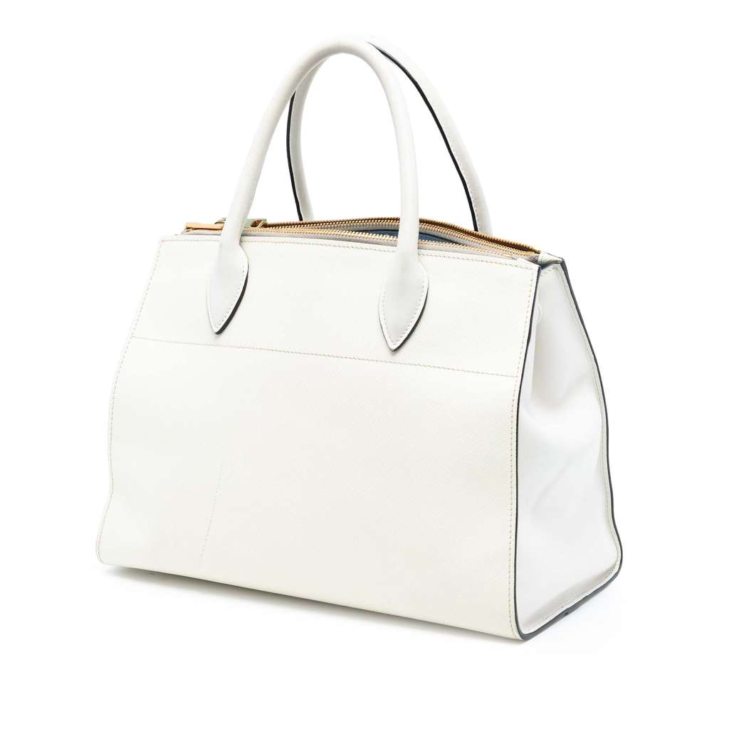 Prada City Calf Trimmed Saffiano Greche Paradigme Bag - 2