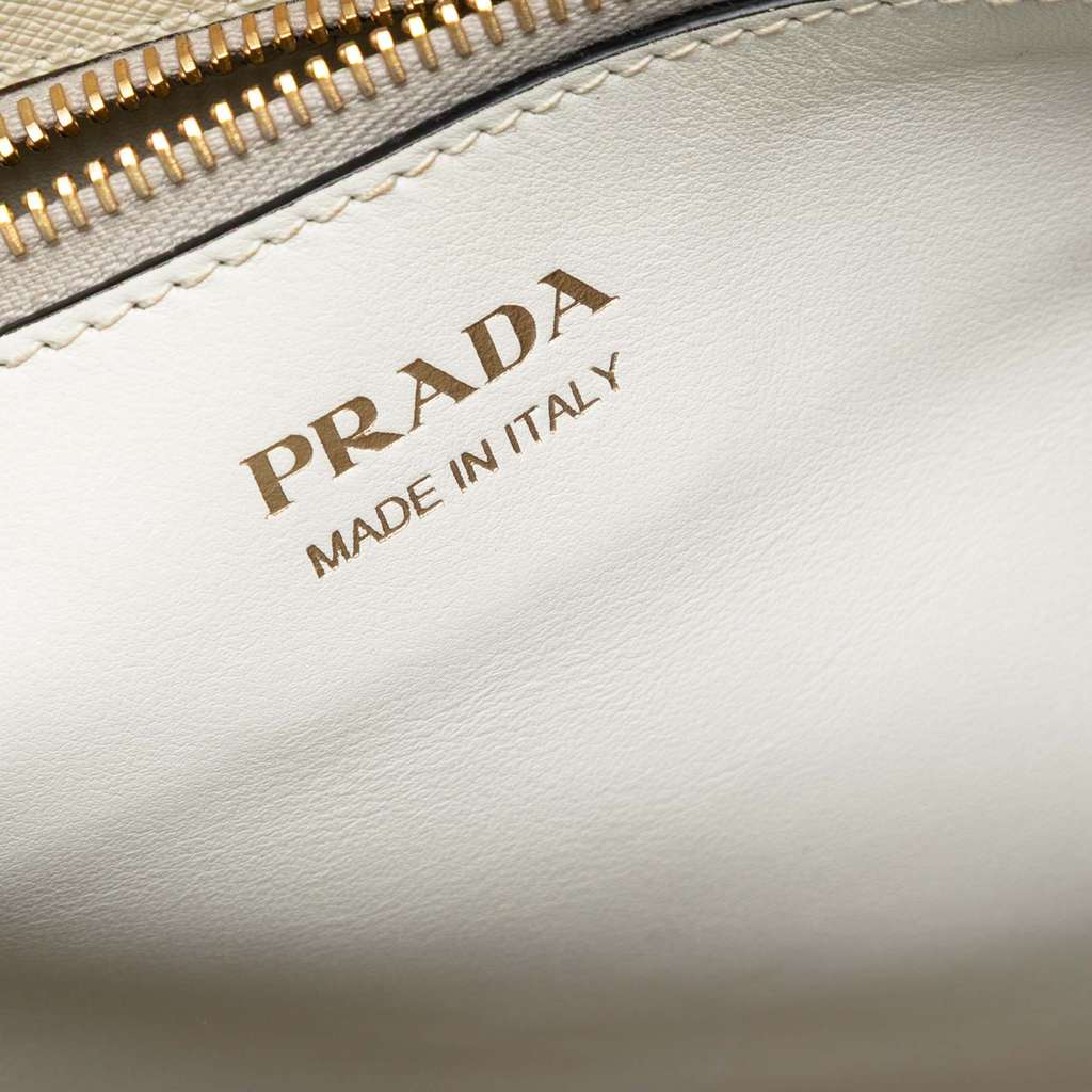 Prada City Calf Trimmed Saffiano Greche Paradigme Bag - 4
