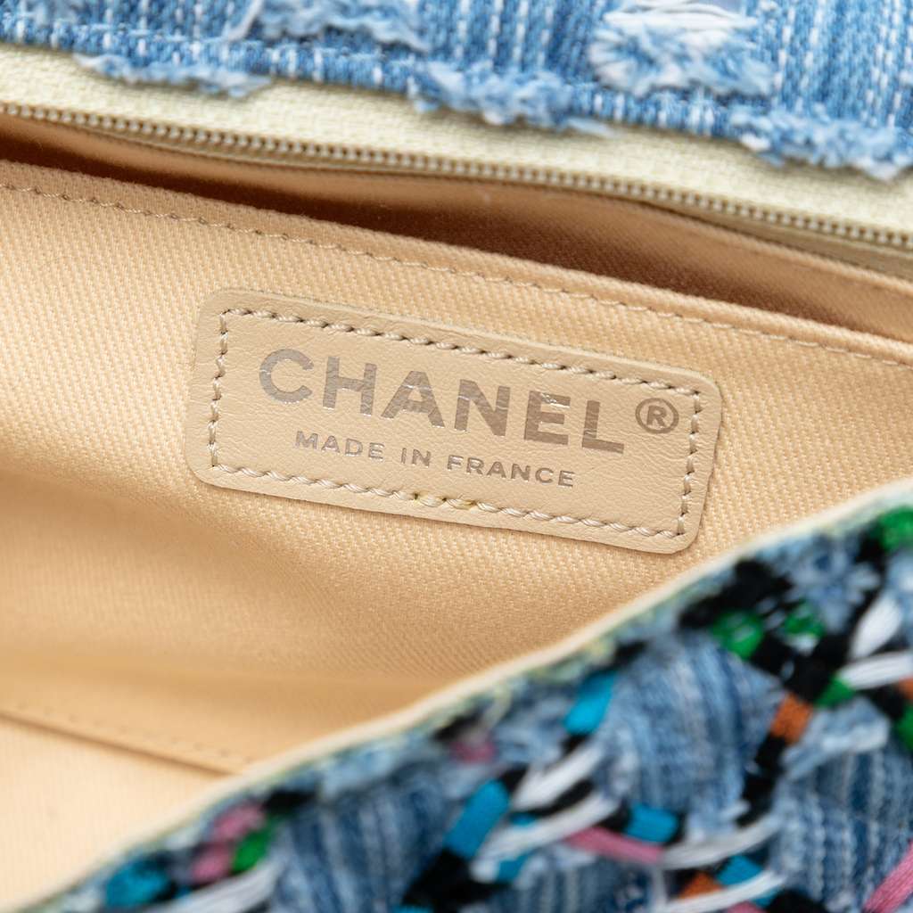 Chanel Medium Denim Rainbow Woven Stitch Quilted Robot Charm Single Flap - 5