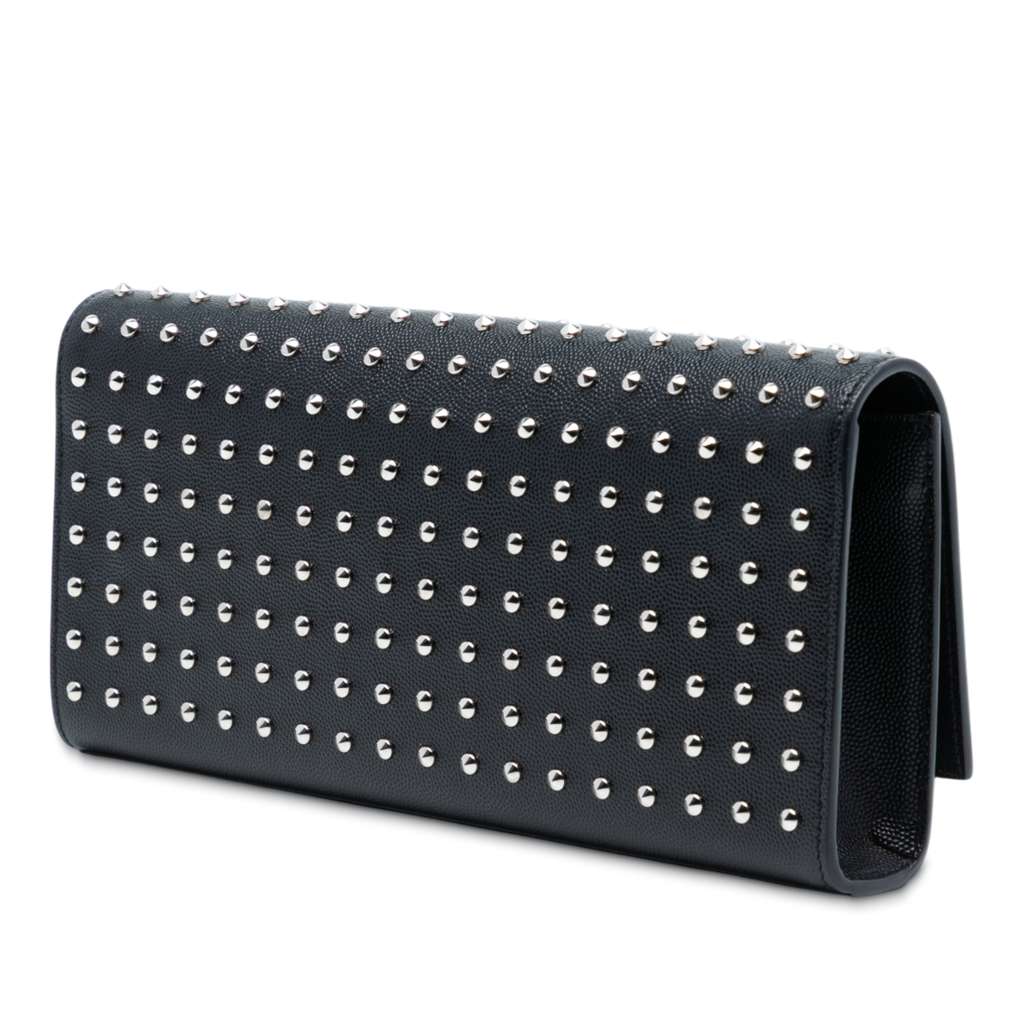Saint Laurent Grain De Poudre Studded Monogram Kate Clutch - 2