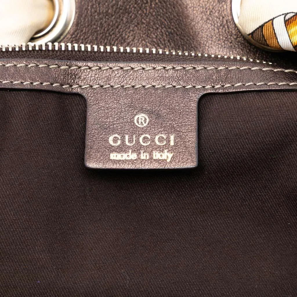 Gucci Medium GG Canvas Positano Tote Brown Canvas Good - Box View