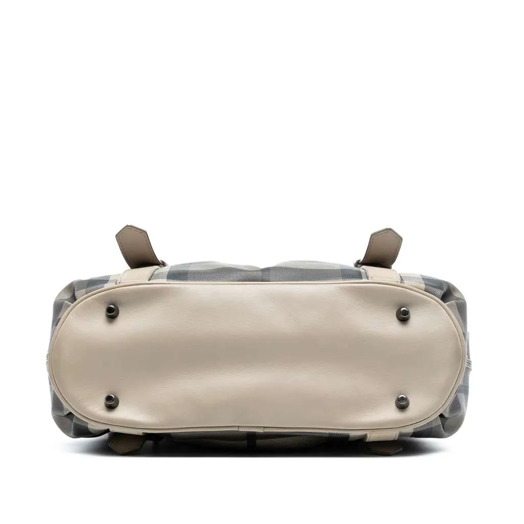 Burberry Small Smoke Check Coated Canvas Northfield Satchel Brown Canvas Very good - Inside View