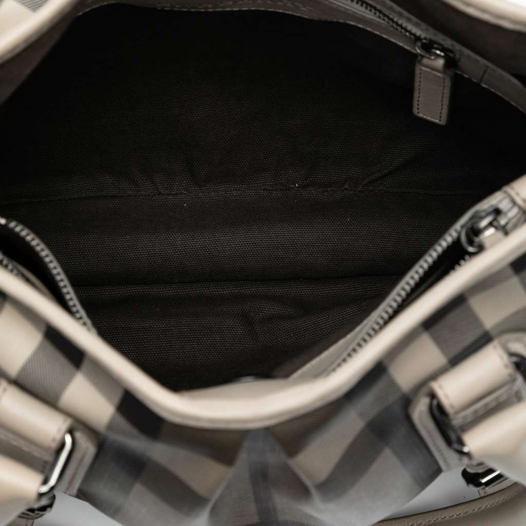 Burberry Small Smoke Check Coated Canvas Northfield Satchel - 4