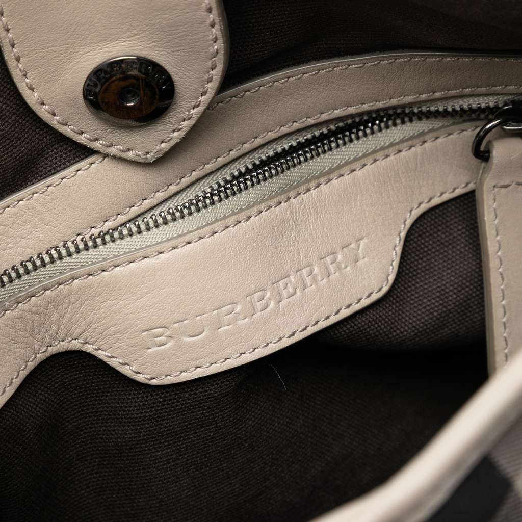 Burberry Small Smoke Check Coated Canvas Northfield Satchel - 5