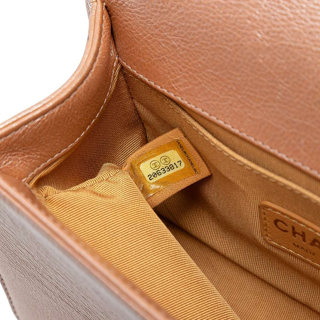 Chanel Small Quilted Metallic Calfskin Boy Flap - 5