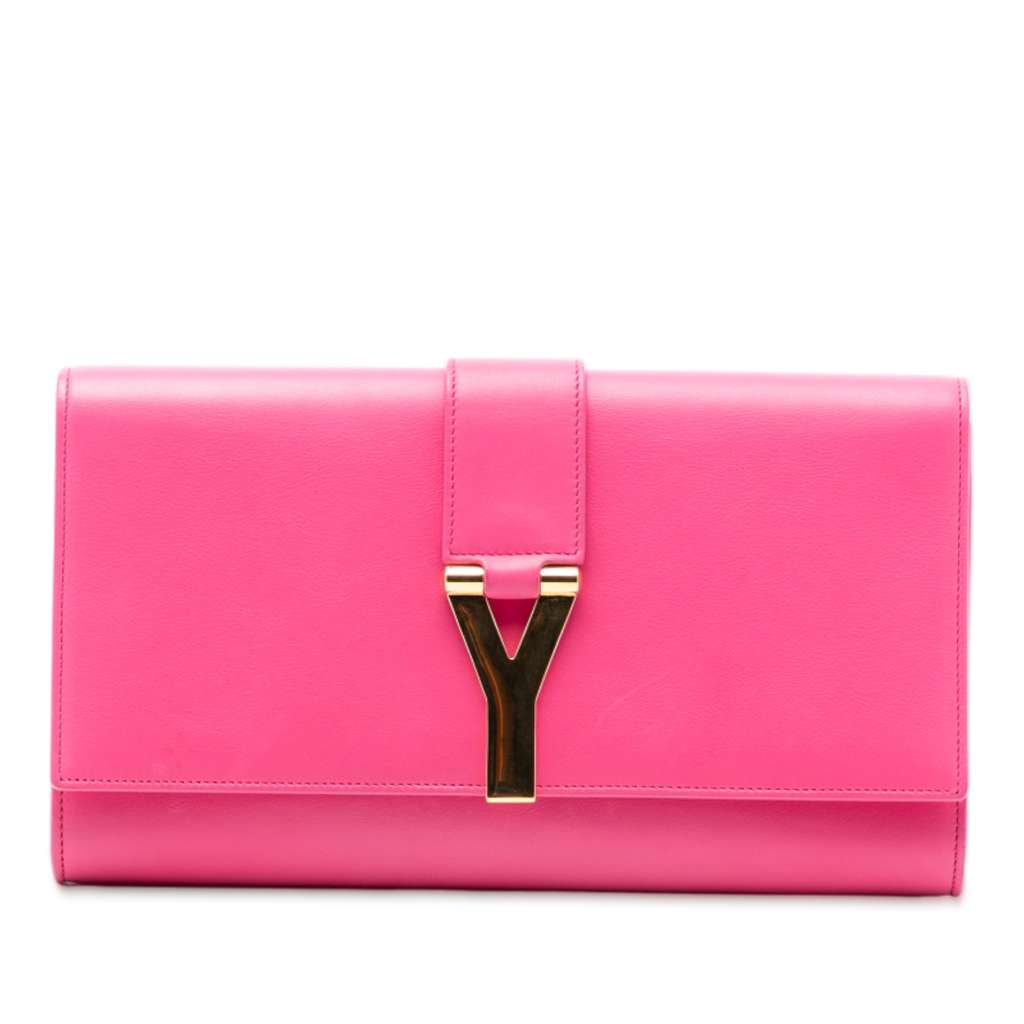 Saint Laurent Leather Chyc Ligne Clutch