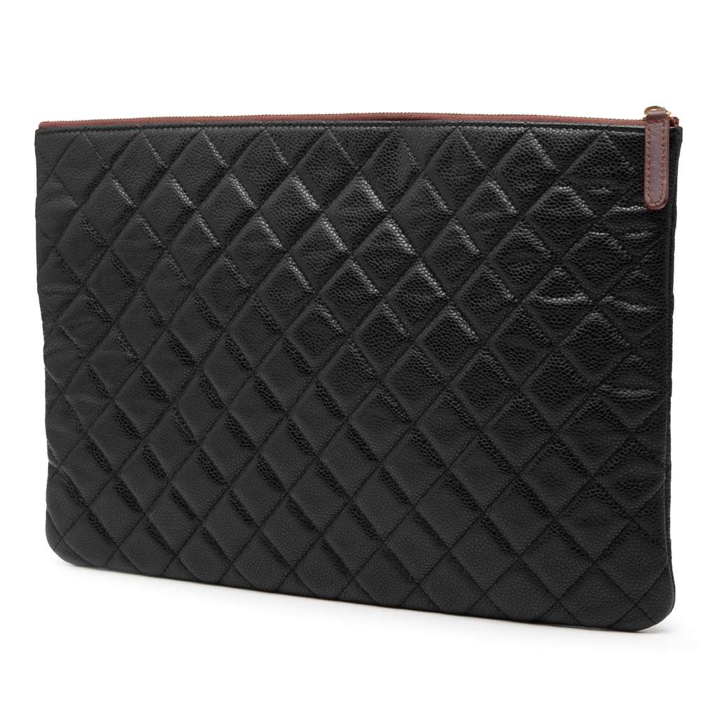 Chanel Large Quilted Caviar O Case Clutch - 2