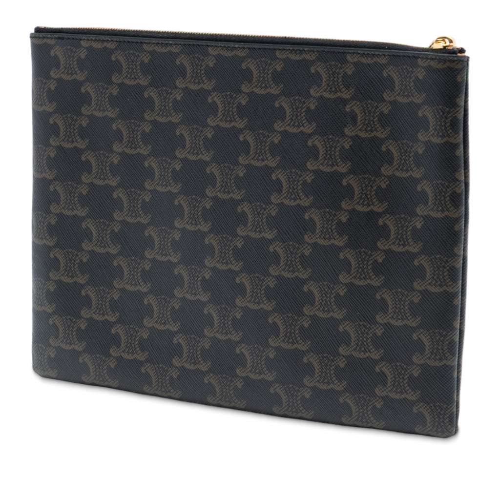 Celine Small Triomphe Coated Canvas Clutch - 2