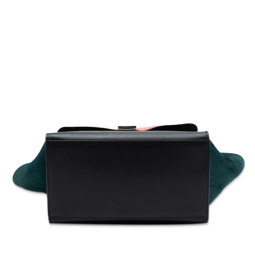 Celine Medium Tricolor Calfskin and Ponyhair Trapeze Satchel - 3