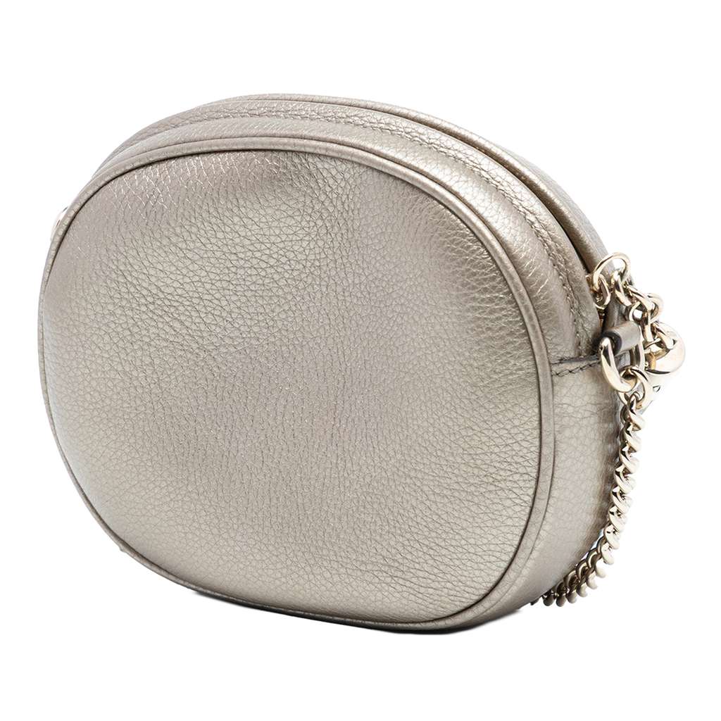 Gucci Mini Metallic Pebbled Calfskin Soho Chain Crossbody - 2