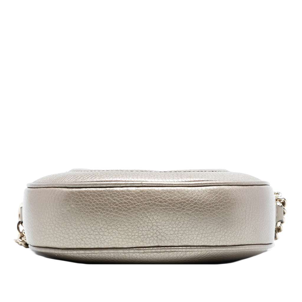 Gucci Mini Metallic Pebbled Calfskin Soho Chain Crossbody - 3
