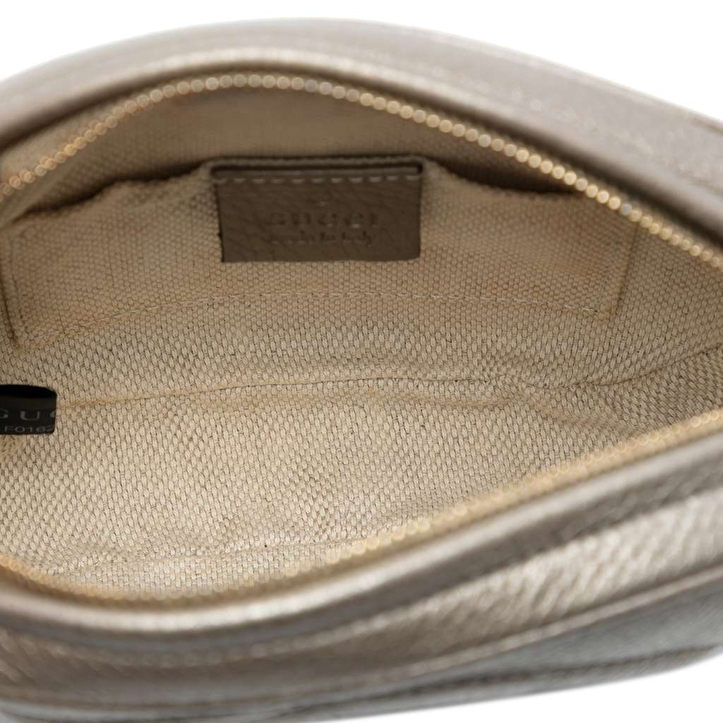 Gucci Mini Metallic Pebbled Calfskin Soho Chain Crossbody - 4