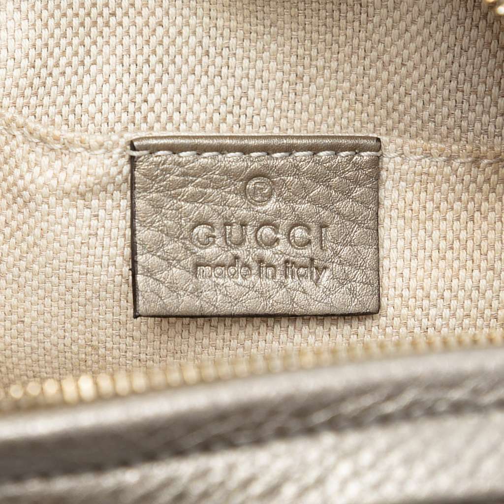 Gucci Mini Metallic Pebbled Calfskin Soho Chain Crossbody - 5