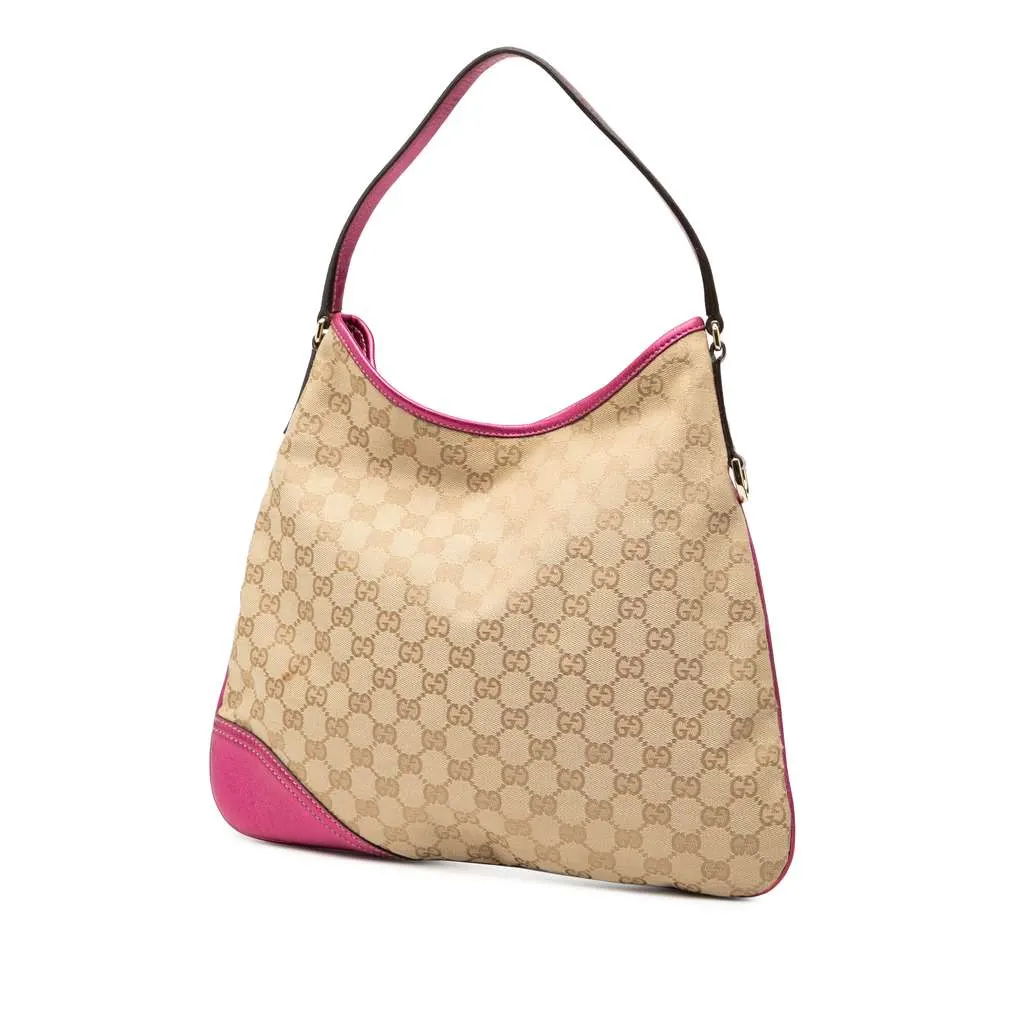Gucci GG Canvas New Britt Hobo Brown Canvas Good - Back View