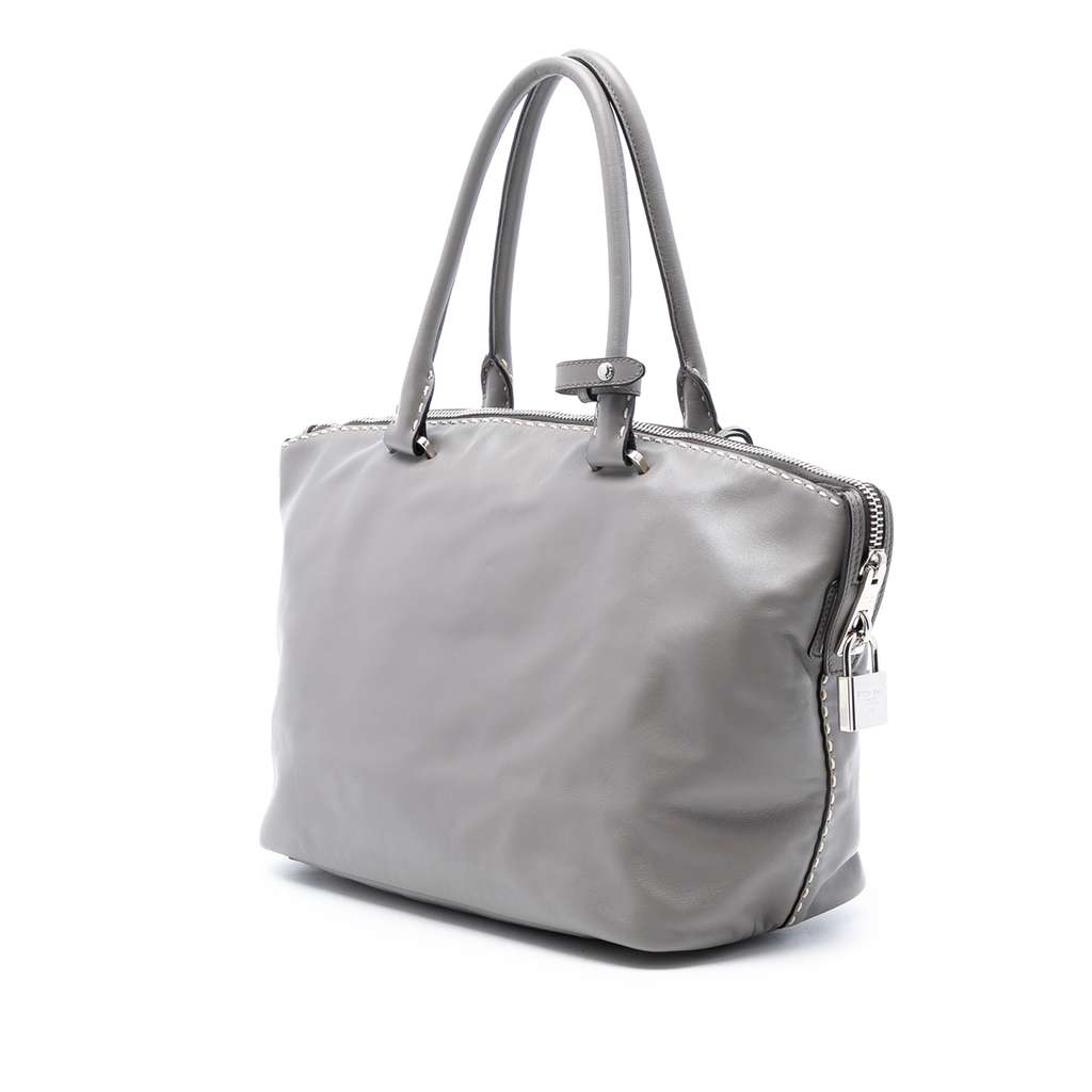 Prada Smooth Calfskin Hand Stitched Double Handle Satchel - 2