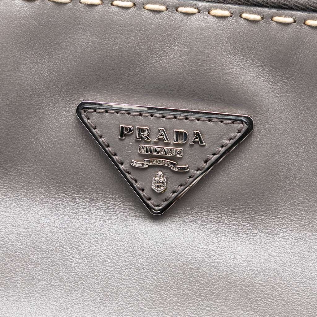 Prada Smooth Calfskin Hand Stitched Double Handle Satchel - 5