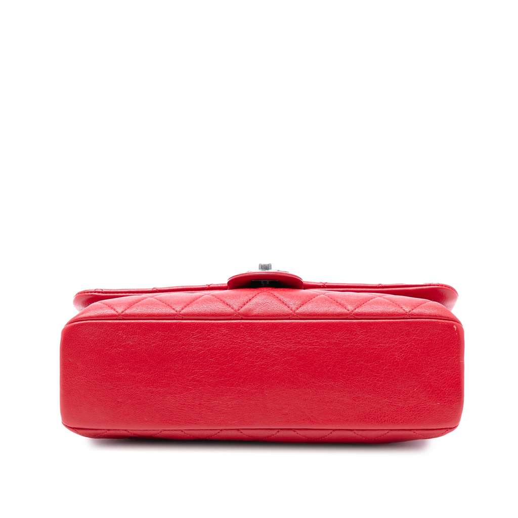 Chanel Medium Quilted Shiny Lambskin Burgundy Rocks Flap - 3