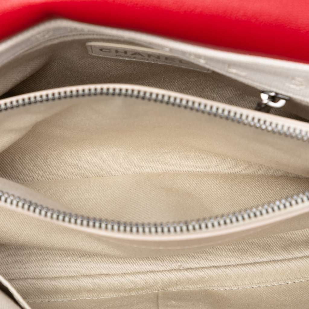 Chanel Medium Quilted Shiny Lambskin Burgundy Rocks Flap - 4