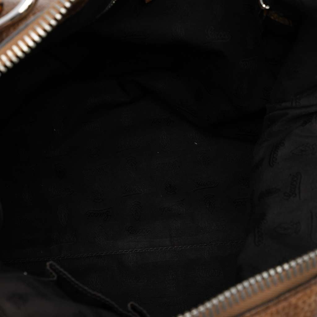 Gucci Large Leather Bamboo Bar Tote - 4