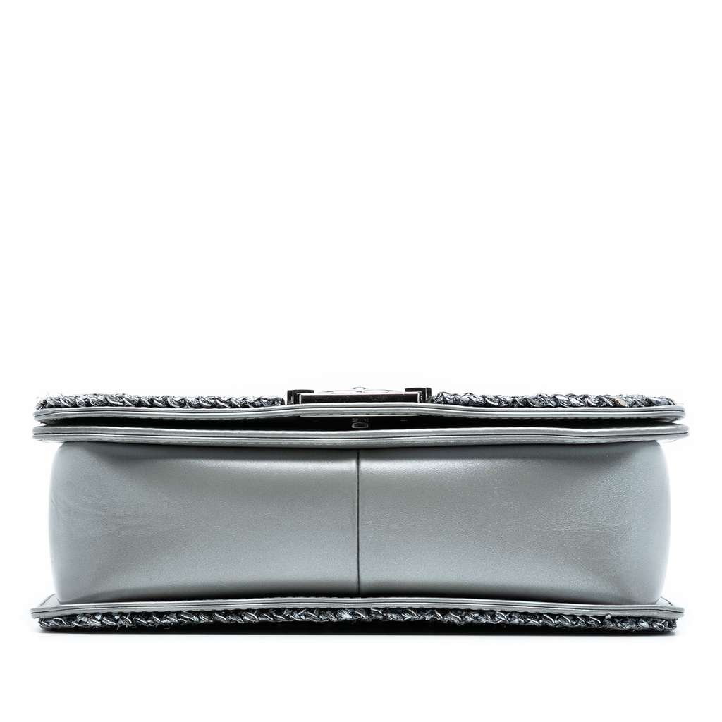 Chanel Old Medium Chevron Lambskin and Braided Tweed Jacket Boy Flap - 3