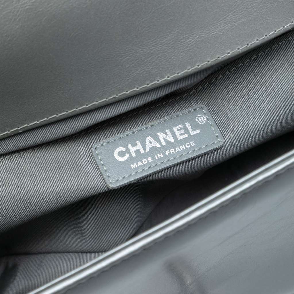 Chanel Old Medium Chevron Lambskin and Braided Tweed Jacket Boy Flap - 5