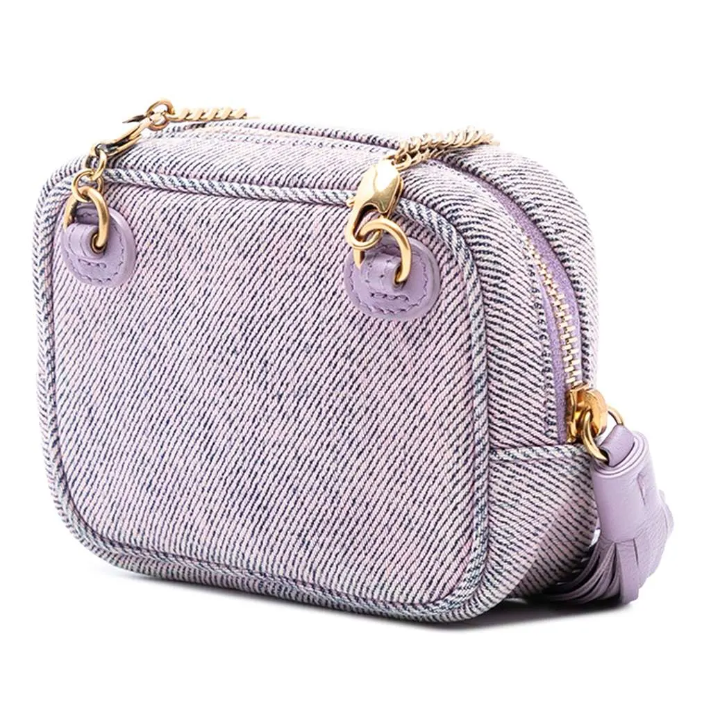 Saint Laurent Baby Matelasse Denim Monogram Lou Camera Bag Purple Denim Very good - Back View