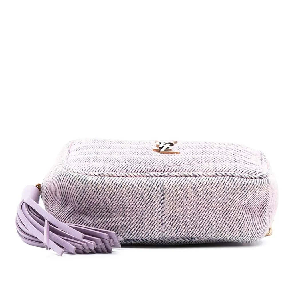 Saint Laurent Baby Matelasse Denim Monogram Lou Camera Bag Purple Denim Very good - Inside View