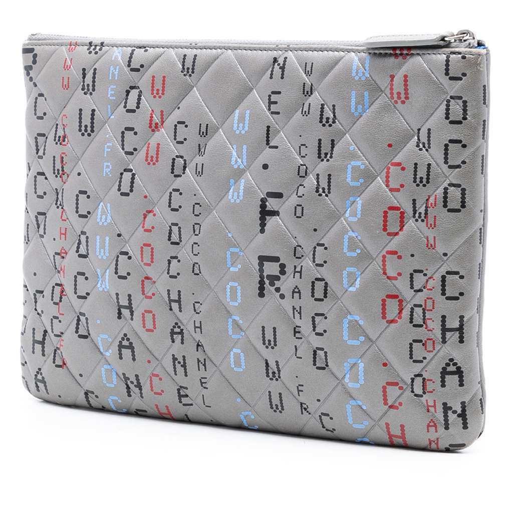 Chanel Medium Quilted Lambskin Data Center O Case Clutch - 2